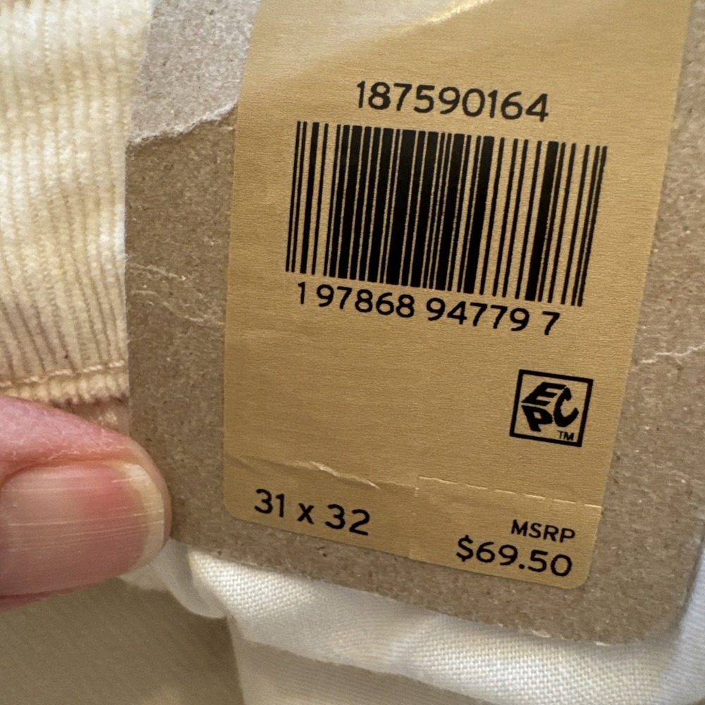 NWT Levi's 725 High Rise Bootcut Corduroy Pant W Size 31 Ivory Indie Boho Hippie - Picture 7 of 10